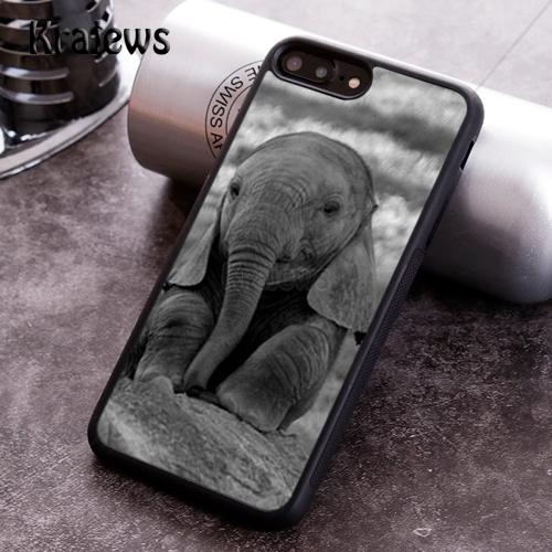 Krajews Чехол для телефона из резины с изображением слоненка для iPhone 17 Air 16 16e 15 14 11 12 13 Pro MAX Plus чехол