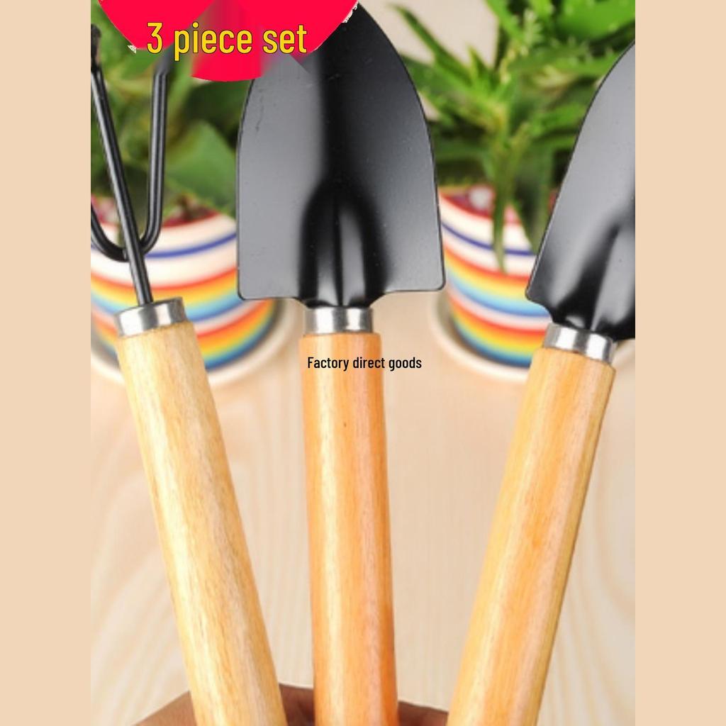 Набор садовых инструментов: Набор из 3 предметов для овощей, цветов и суккулентов - Включает маленький совок, грабли и лопатку.