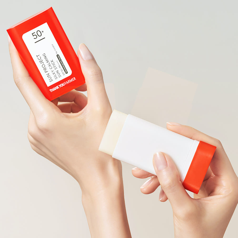 THANK YOU FARMER Sun Project Silky Calming No-Sebum Sun Stick 18g SPF50+ PA++++ – Korean Matte Sunscreen Stick