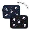 Bichon 13 Laptop Pouch Pattern, BLACK
