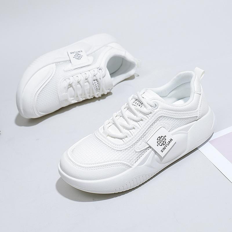 Женские повседневные кроссовки на массивной платформе, нескользящая прогулочная обувь, летние кроссовки с низким верхом, дышащие легкие сетчатые кроссовки на шнуровке для женщин