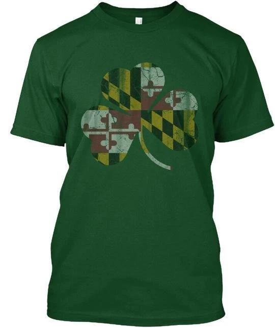Irish Maryland Flag Shamrock St Patricks TTshirt Made in the USA Size S to 5XL