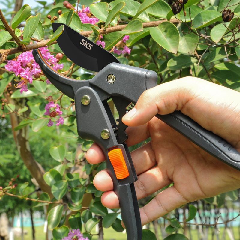 Садовые секаторы SK5 из нержавеющей стали – Экономящие силы садовые ножницы для обрезки плодовых деревьев и цветов, Компактные EDC-ножницы