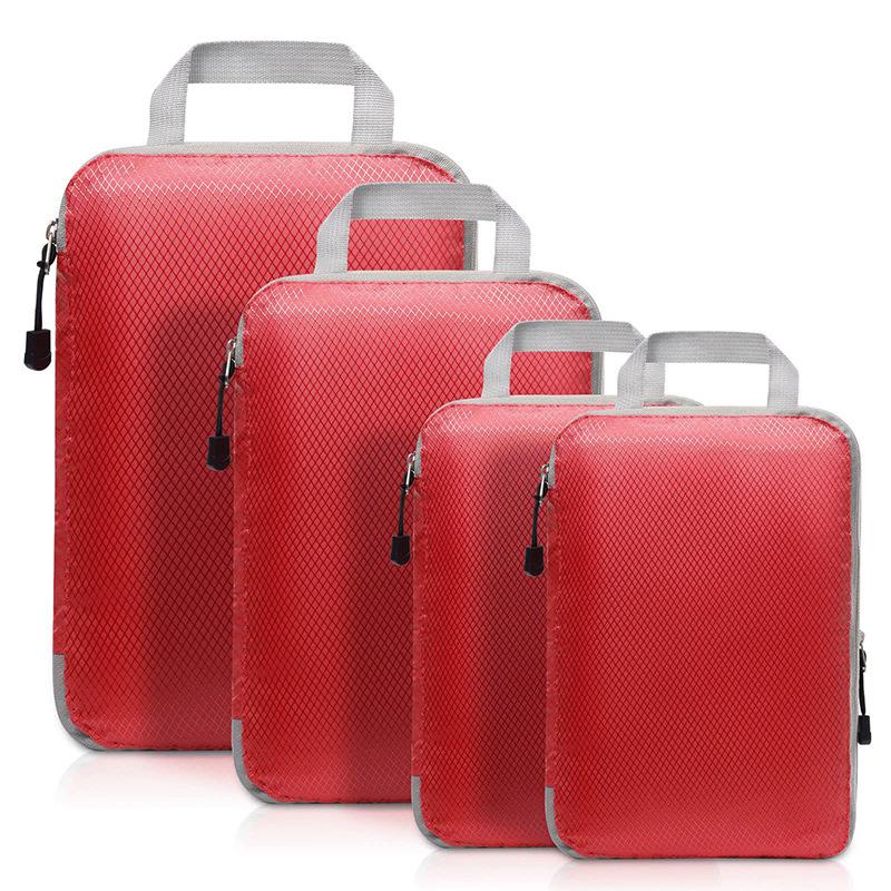 Travel Compression Packing Cubes 4 Set Waterproof Clothes Organizer Bags Luggage Storage Containers for Suitcase