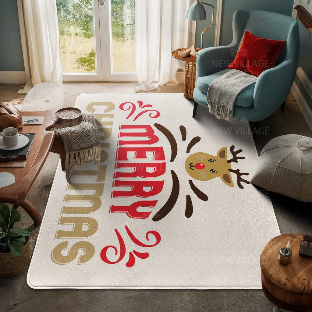 Ковер у входа в дом Домашний коврик у двери Гостиная Ванная Комната Ноги ванная комната Нескользящие коврики с водопоглощением для ванной Счастливого Рождества зима