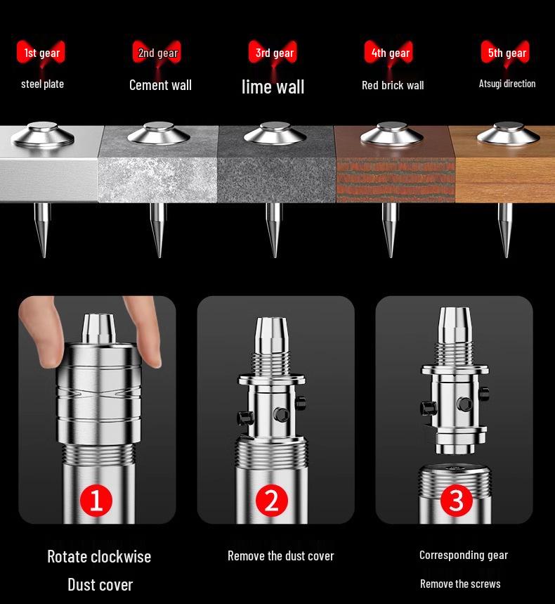 Мини пороховой гвоздезабиватель с никелированным покрытием - Устойчивый к ржавчине, Полностью стальной, Бесшумный крепеж для потолочной отделки