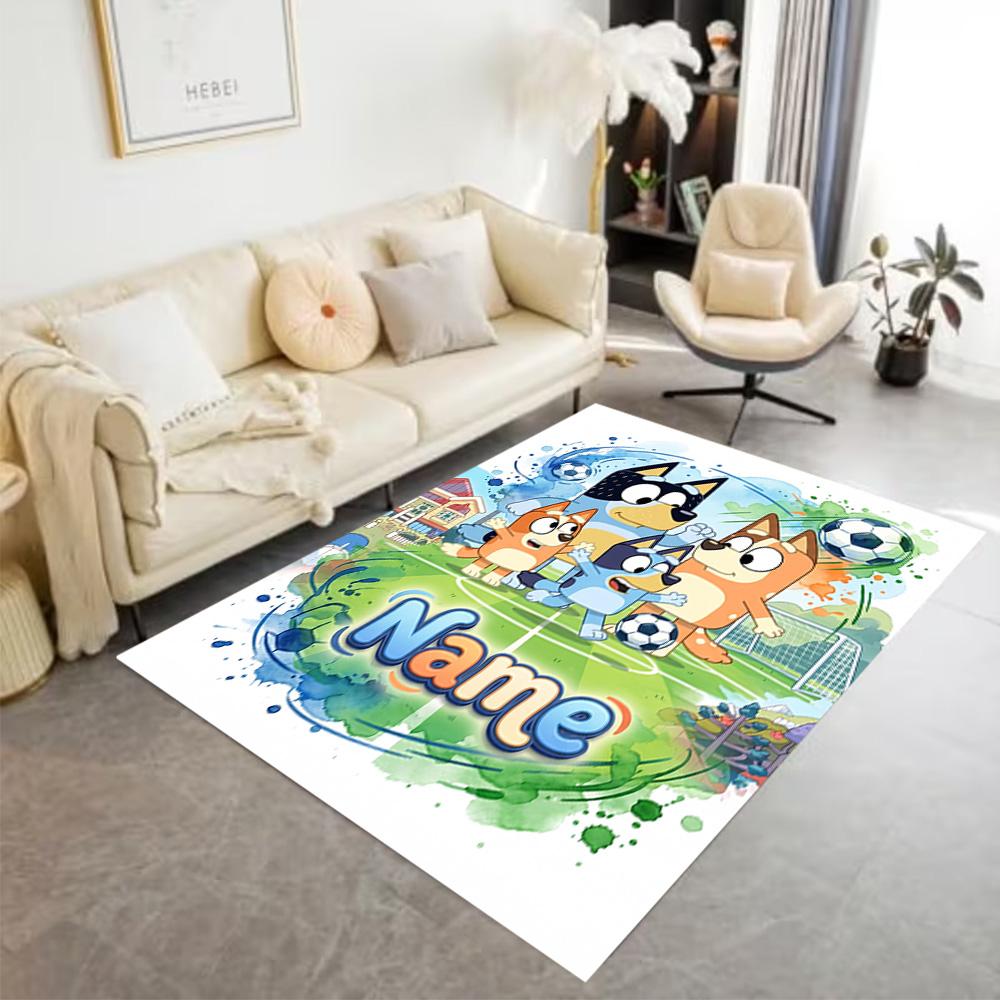 Soccer Fun Friends Personalized Name Floor Mat Design for Hallway Decorate room Outdoor Study room Anti-slip Rug Office home decor Gift for Festivals