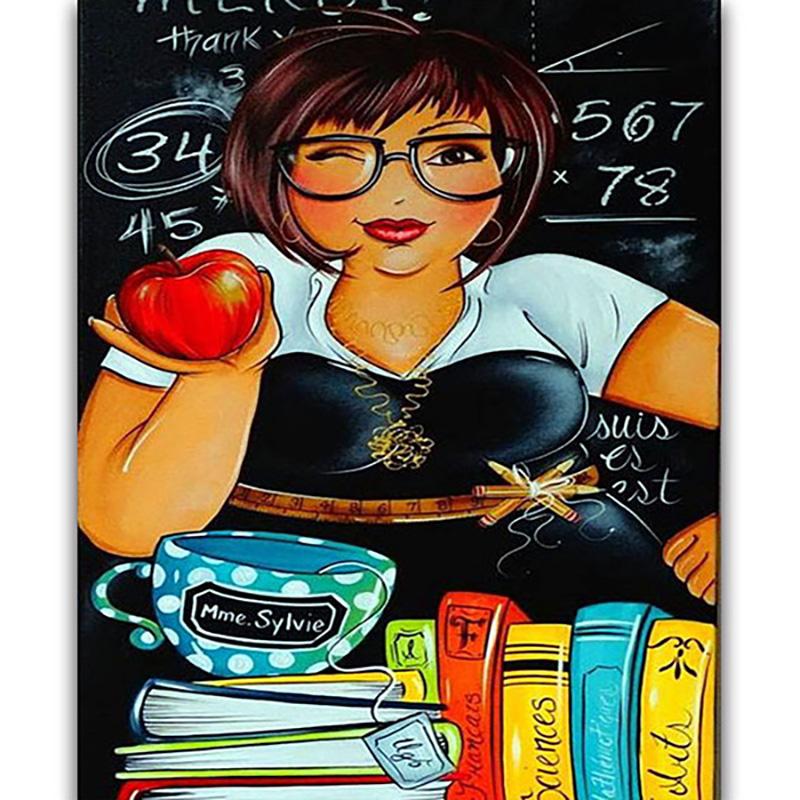 5D алмазная живопись толстая леди полная круглая дрель мультфильм алмазная вышивка толстая женщина картина скандинавская картина Декор для ванной комнаты