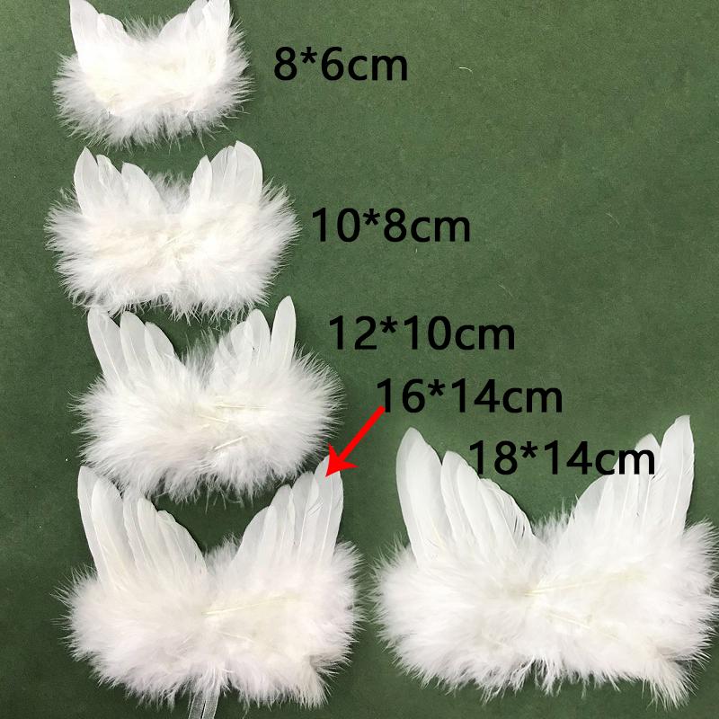 Angel Wings White Feather Newborn Baby Photo Props Christmas Hanging Ornaments Stage Show Masquerade Party Decoration