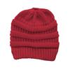 Women's Ponytail Hat Winter Warm Knitted Hat with Ponytail Tail Hole Soft Stretch Cable Knit Messy High Bun Cap