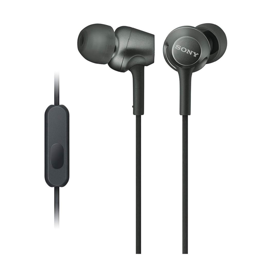 Sony Earphones Canal Type with Remote Control and Black B MDR-EX255AP Microphone, MDR-EX255AP