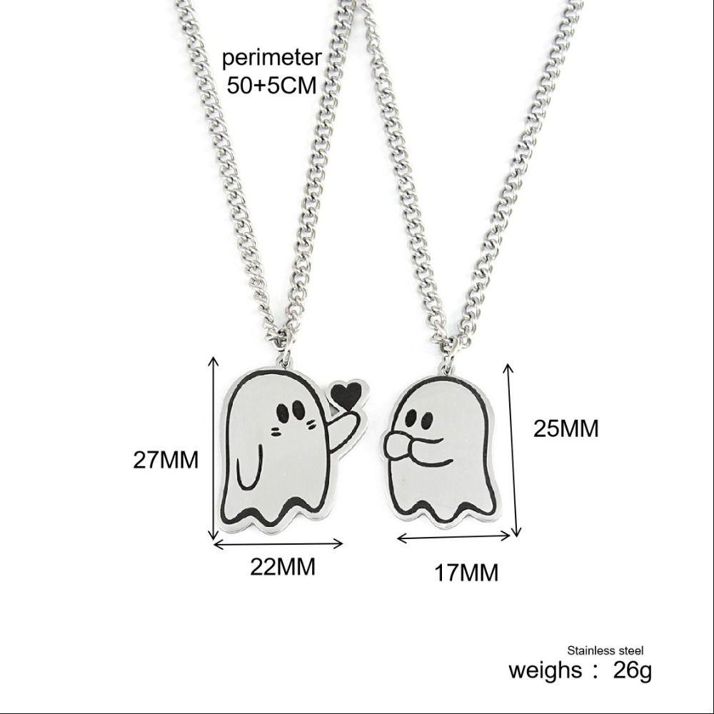 Halloween Couple Necklace Finger Heart Lover Neckchian Lovely Ghostes Pendant Best Friend