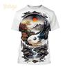 Мужские футболки Bagua Tai Chi Yin Yang Koi Dragon, уличная одежда унисекс, крутая модная повседневная футболка с коротким рукавом с 3D принтом, одежда