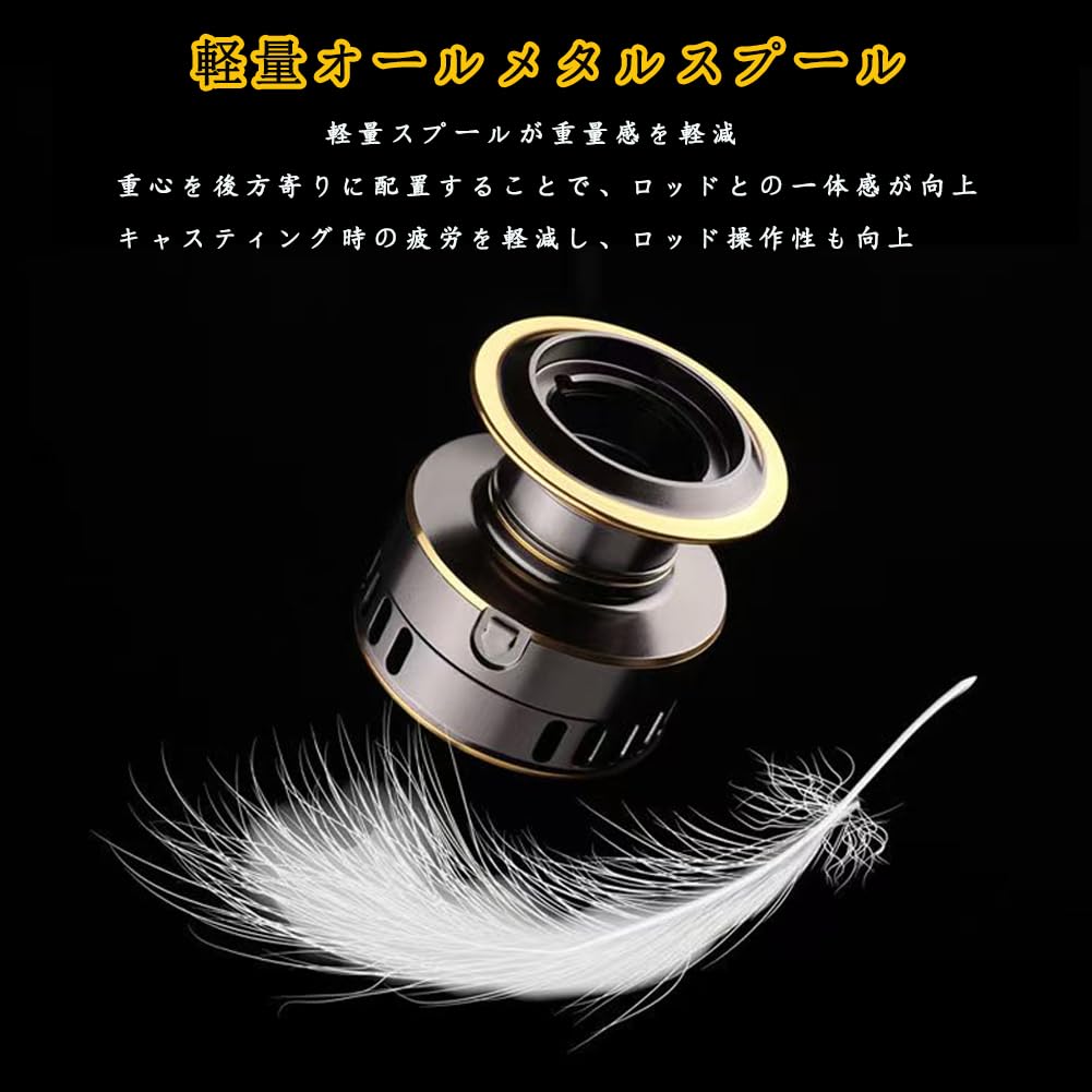 Spinning Reel for Salt Long Casting Lightweight and Impact Max Drag Force 10kg HE-2000 Fishing, Reel, Bass, Seabass, Jigging, All-Metal, Durable,