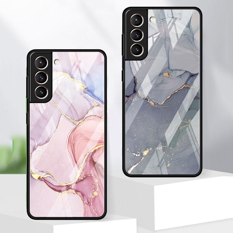 Мраморный узор 3 стеклянный чехол для Samsung Galaxy S22 S20 FE S21 Plus чехол для телефона S10 5G S9 Note 20 Ultra 10 Lite Shell