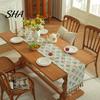 Elegant Dining Table Runner Jacquard Floral Runner, Vintage with Tassel Edges, Classic Style Farmhouse for Wedding Baby Shower Decor Charming
