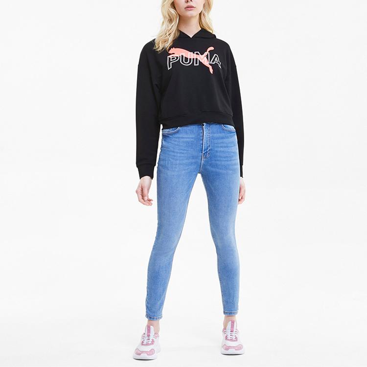 Puma Толстовка с капюшоном Color Block с большим логотипом, женская, черная 585288-51