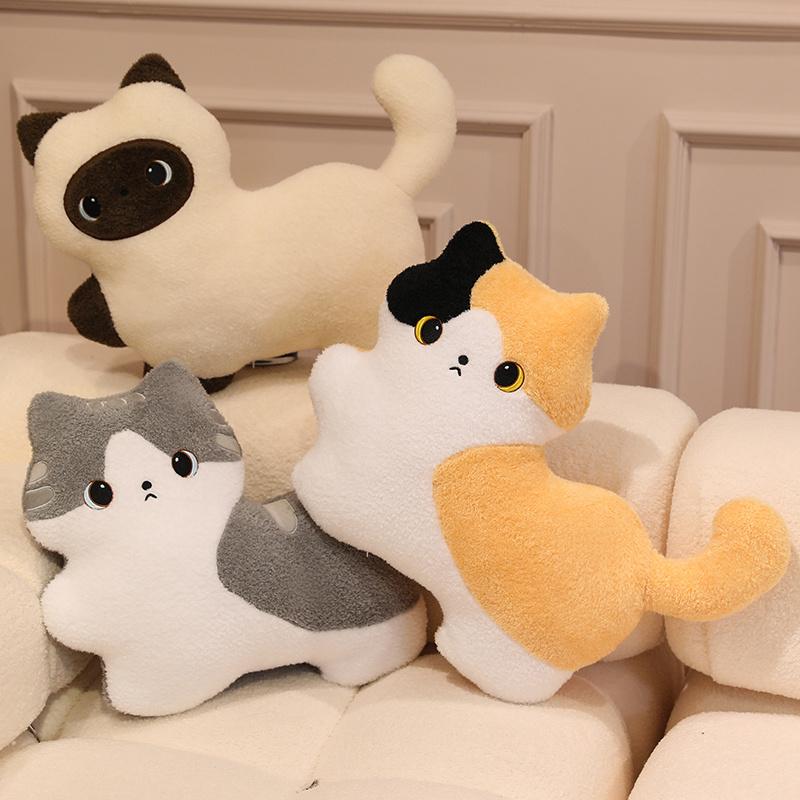 New Cartoon Cat Stuffed Pillow Stuffed Kitty Plush Toys Home Comfort Sofa Cushion Birthday Gift Cute Plushies Friend Gift