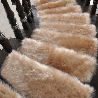 Коврик для лестницы, без клея, самоклеящийся коврик для ступеньки, ковер для ступеньки, вращающаяся педаль для кровати в общежитии из цельного дерева, плюшевый напольный коврик