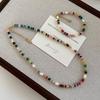 Colorful Crystal Retro Necklace with Freshwater Pearls and Natural Stones for Women