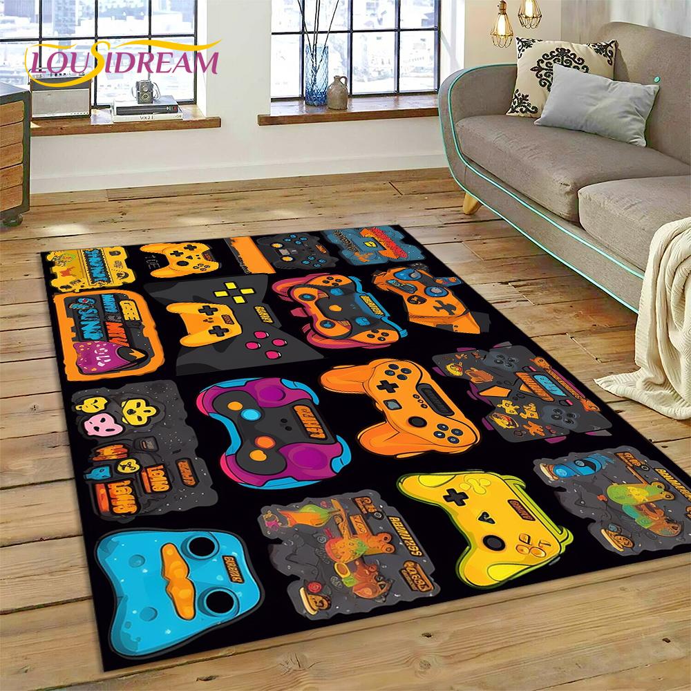 Retro GamePad Games Console Game Boy Cartoon Carpet Rug for Bedroom Living Room Home Sofa Decoration,kids Large Decor Floor Mat