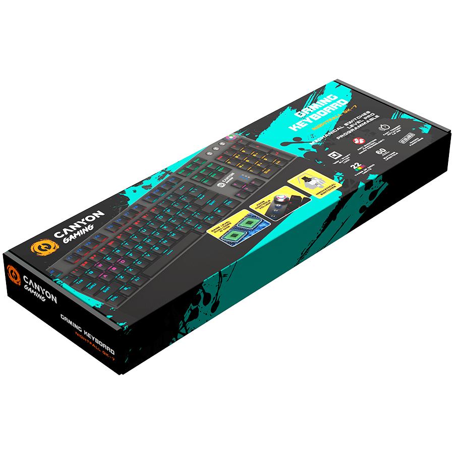 Canyon Klawiatura Gamingowa Nightfall Gk-7 Rgb Przewodowa Szara