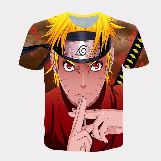 Short Sleeve T Shirt Naruto Japanese Cartoon Fashion Casual Children Men Clothing 3D Printed Short Sleeve Top Clothing