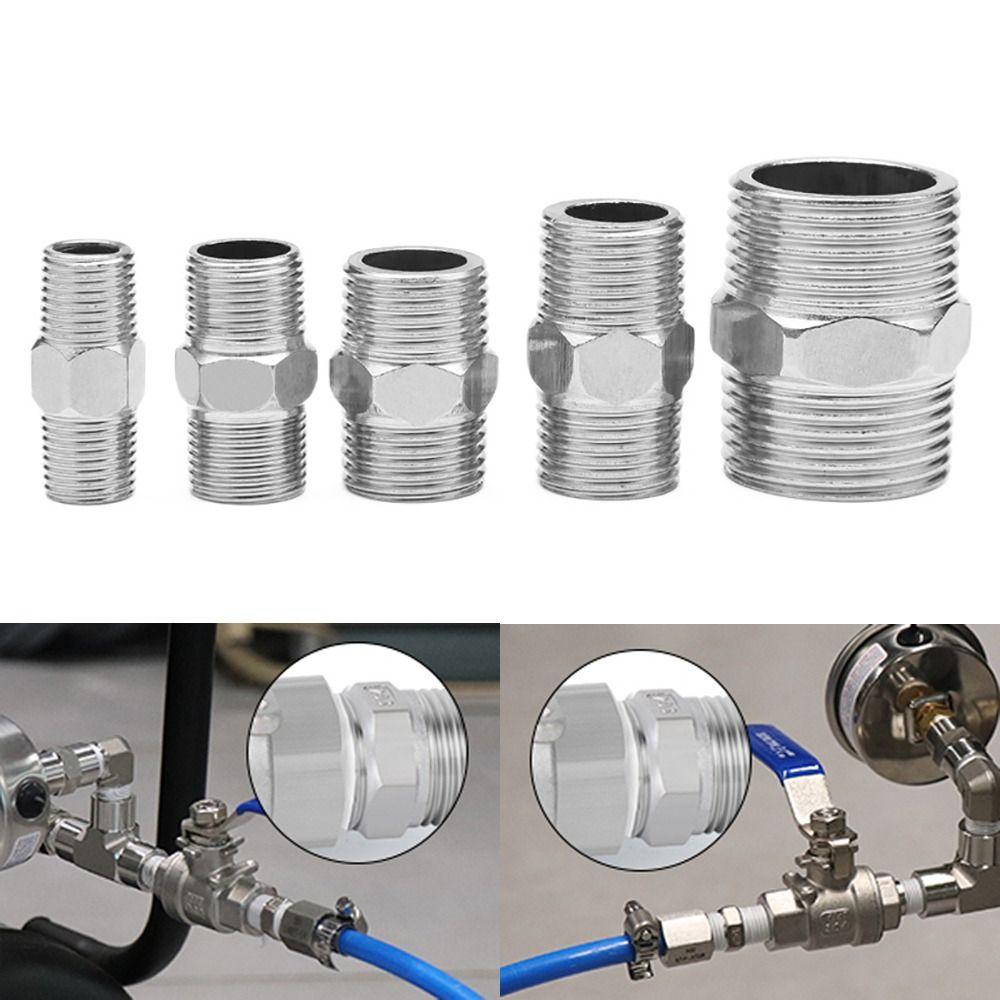 201 Stainless Stainless Steel Hex Nipple Thickened Hex Nipple Union  Water Oil Air
