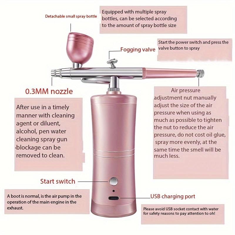 Аэрограф для ногтей с компрессором Портативный аэрограф для ногтей Художественная краска Ремесло Украшения торта Нано Паровой пистолет Распылитель Компрессор