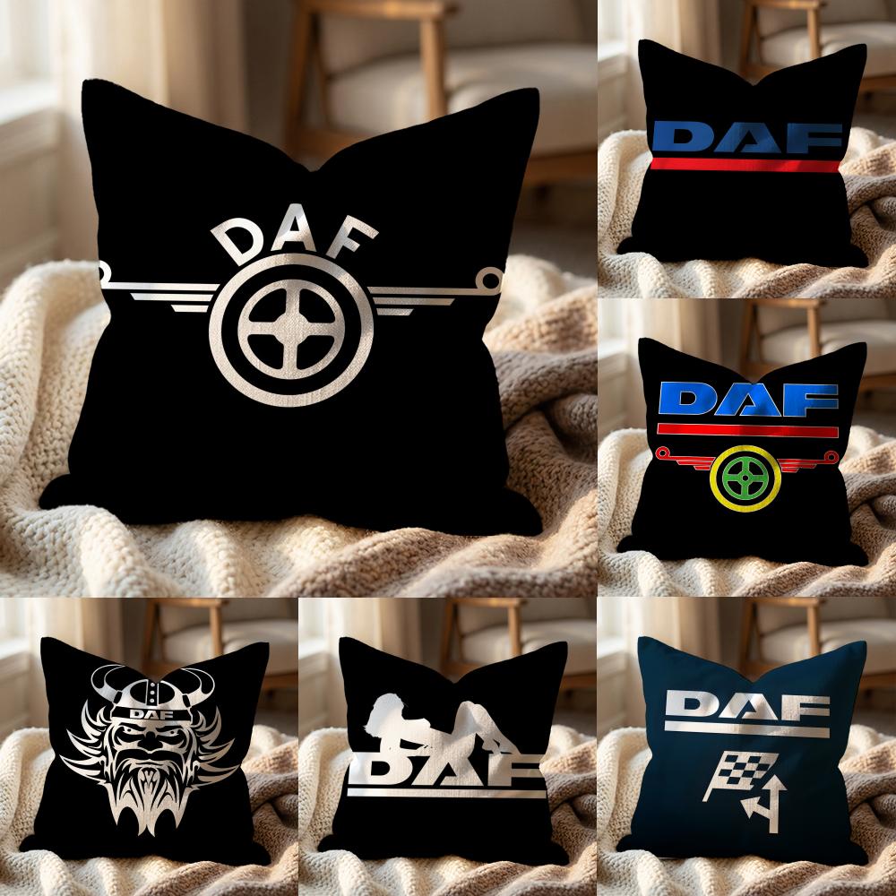 Чехол на подушку с логотипом грузовика D-DAF, многоцелевой чехол для дома и автомобиля - Двусторонний, мягкий и прочный для ежедневного использования