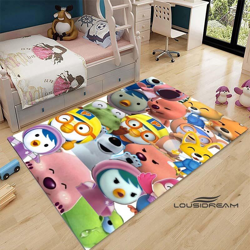 2026Cartoon P-Pororo-Park Pattern Carpets 15 Sizes Living Room Bedroom Bedside Floor Mat Area Rug Kid's Room Play Mat Home Decor