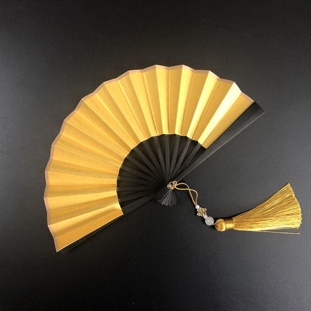 Mini Hanfu Fan Gilded Rice Paper Paper Fans Party Decor Ornaments Folding Fan Children