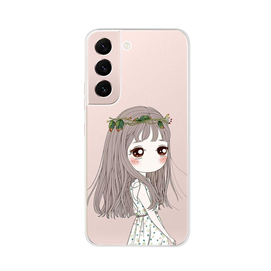 Красивый чехол для телефона с цветами для Samsung Galaxy S22 Pro S 22 Ultra 5G Чехол Милый Кот Мягкий Силиконовый TPU Чехол для Samsung S22 22Pro