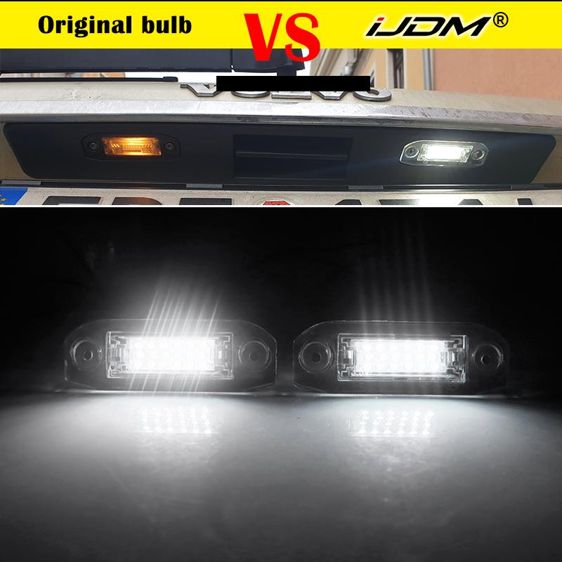 2pcs White LED light Error Free Number License Plate Lights for Volvo S80 XC90 S40 V60 XC60 S60 C70 V50 XC70 V70 LED Tag Lights Back Up Lights 1