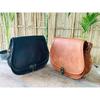 Vintage Saddle Bag Leather Brown/Black Messenger Shoulder Cross-body Bag