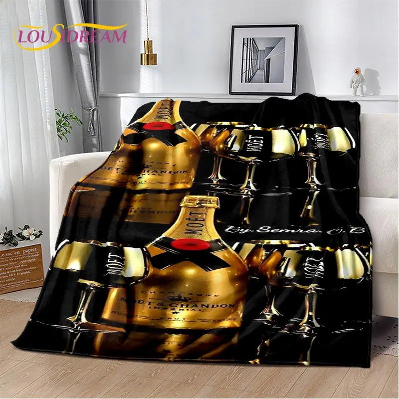 Champagne MMoet  Chandon Soft Plush BlanketFlannel Blanket Throw Blanket for Living Room Bedroom Bed Sofa Picnic Cover Office