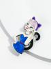 Cute Blue Red Cat Lady Acrylic Brooches Woman New Cartoon Cat Girls Figure Brooch Badges Pins Female Jewelry Casual Accessories