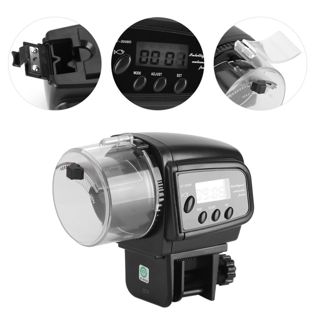 Цифровой ЖК-дисплей Электронная кормушка для рыб Диспенсер Таймер Автоматическая машина для кормления аквариумных рыбок