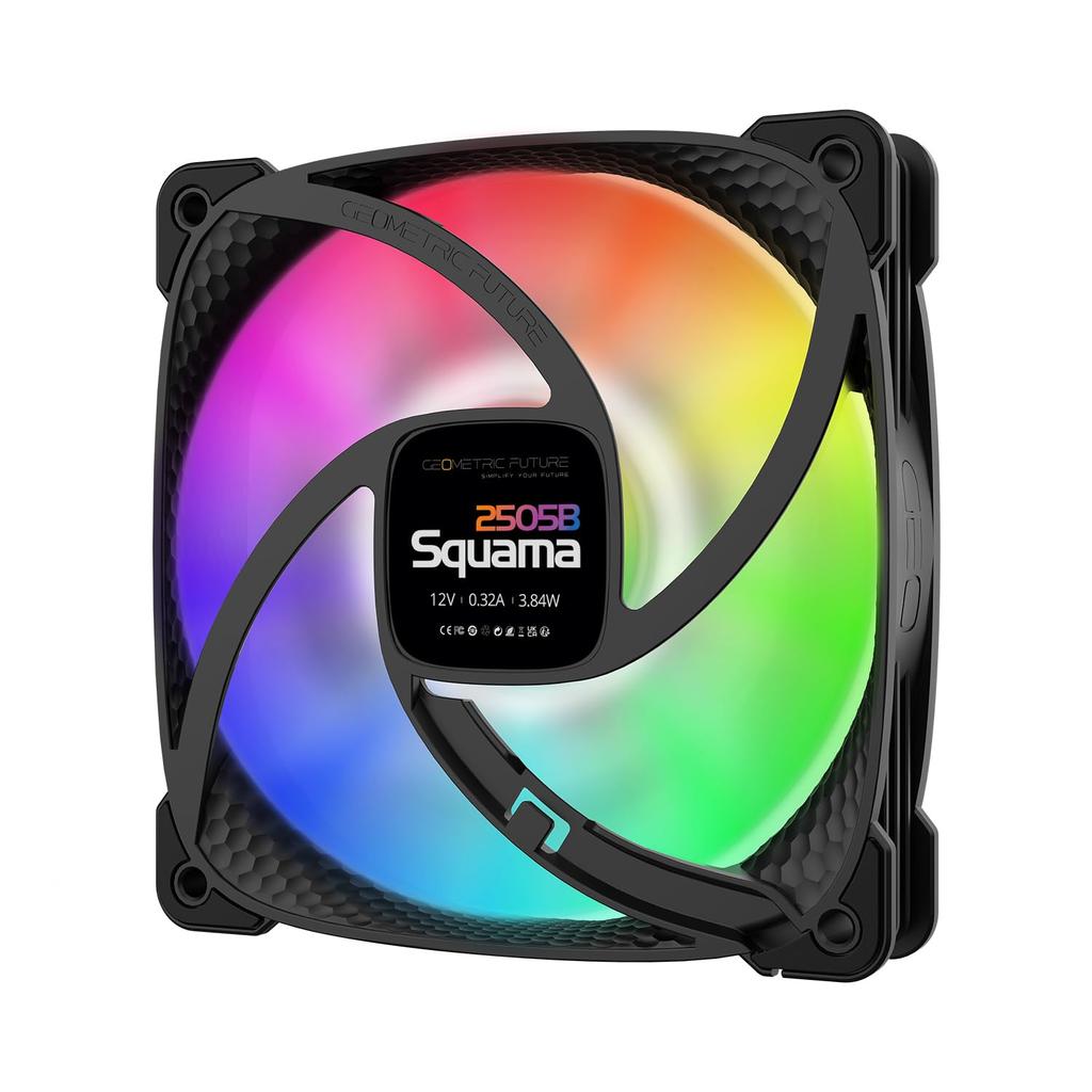 GEOMETRIC FUTURE 120мм ARGB Вентилятор для корпуса Squama 2505B Тройная упаковка Воздушный поток 9 лопастей вентилятора Официальный японский дистрибьютор 91.3CFM GF-SQ-2505B-3P