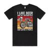 I Like Beer And My Motorcycle 3 People T Shirt Funny Dad Joke Motorbike