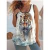 Summer Creative Animal Series Color Printed Women's Sleeveless Vest Casual Loose Comfortable Vest