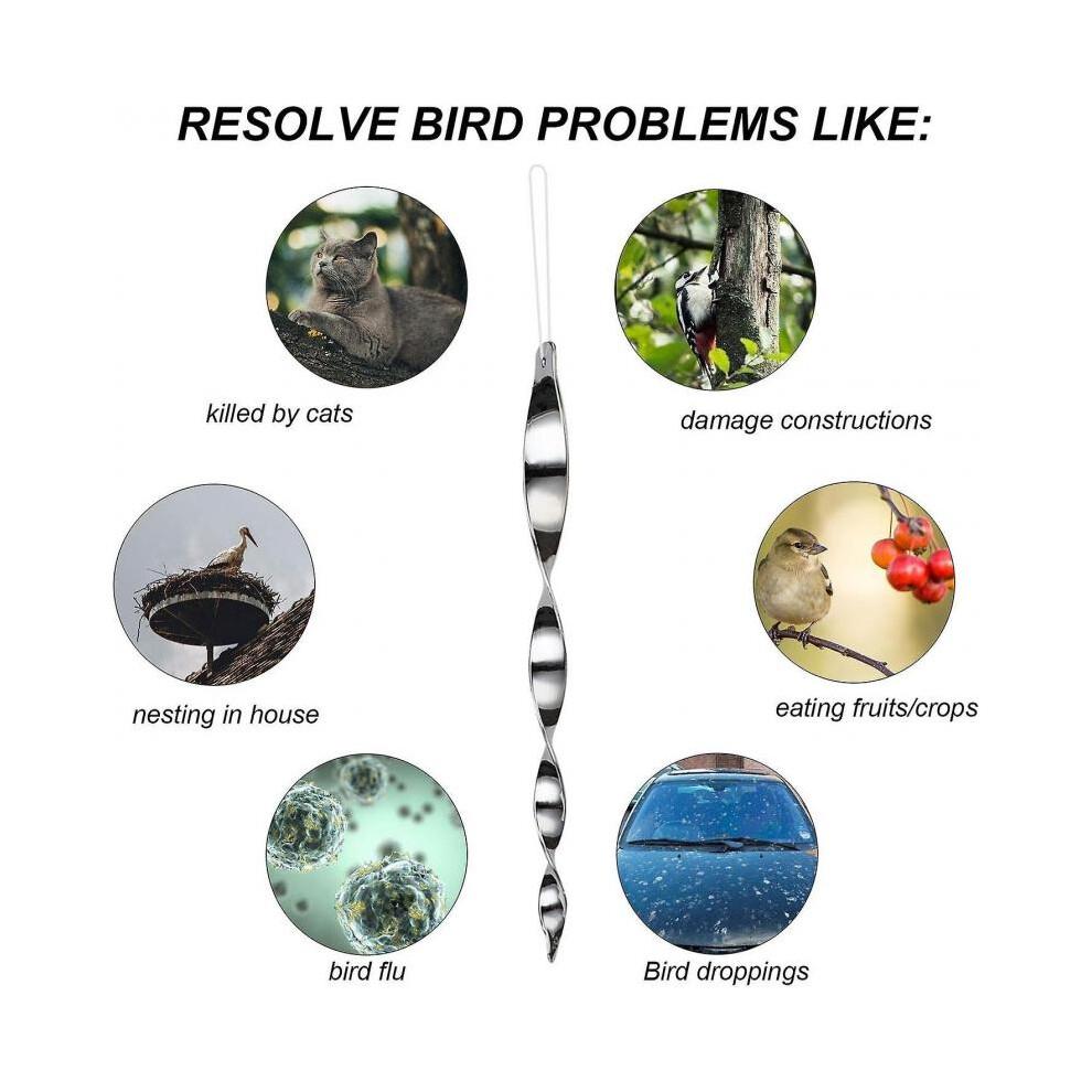 12 Piece Woodpecker Bird Repellers, Reflective Scare Lever Controls to Keep Birds Away from Patio Po