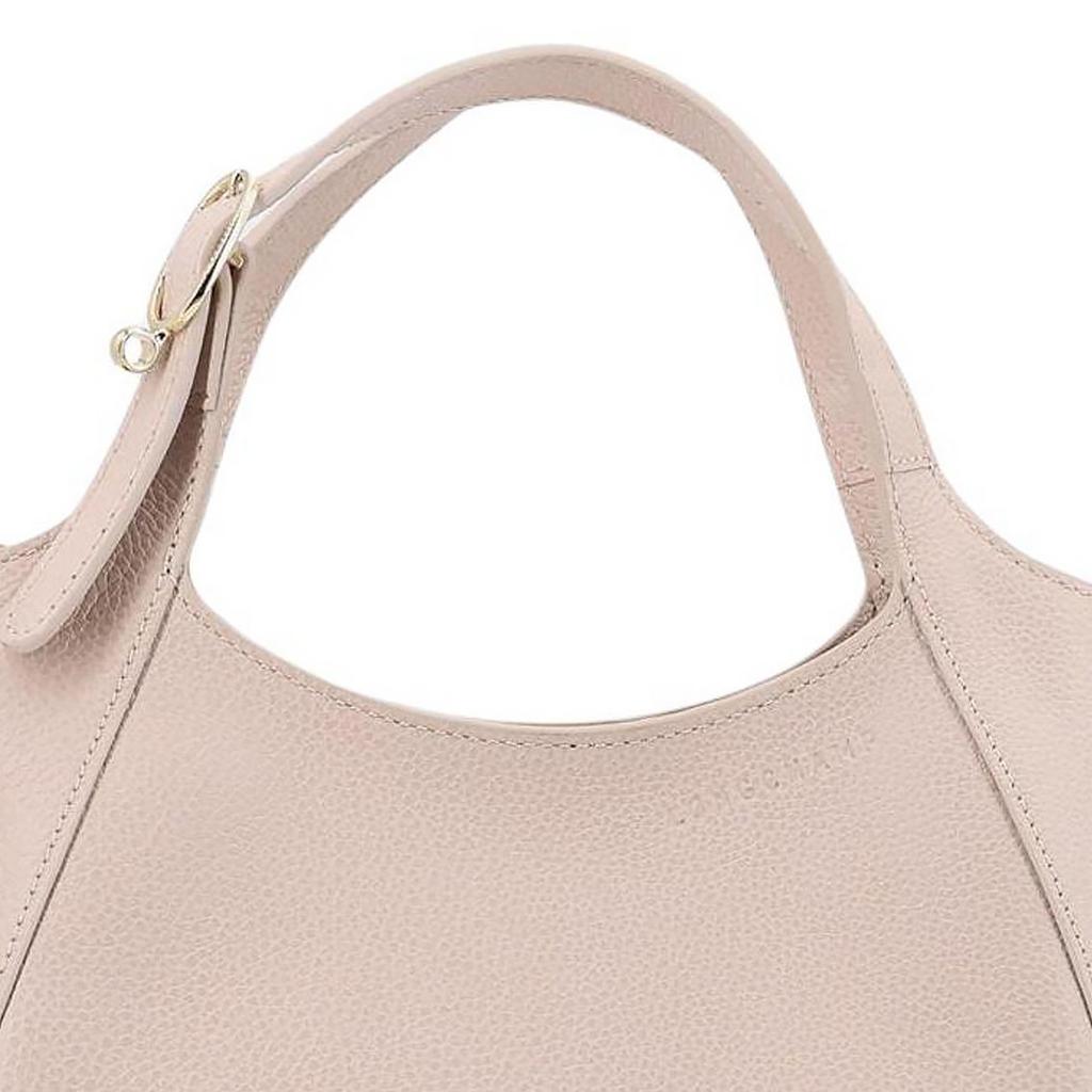 Longchamp Le Foulonné Logo Jacquard Metal Hardware Leather Tote Bag Small Women Tote Bags Cream 10328021407