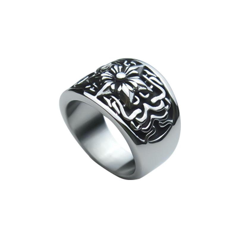Hexagonal Star Flower Exaggerated Ring Domineering Men's Ring Punk Style Ring