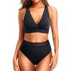 Женский раздельный сексуальный бикини, модный бюстгальтер с высокой талией, мягкий купальник без стального бюстгальтера