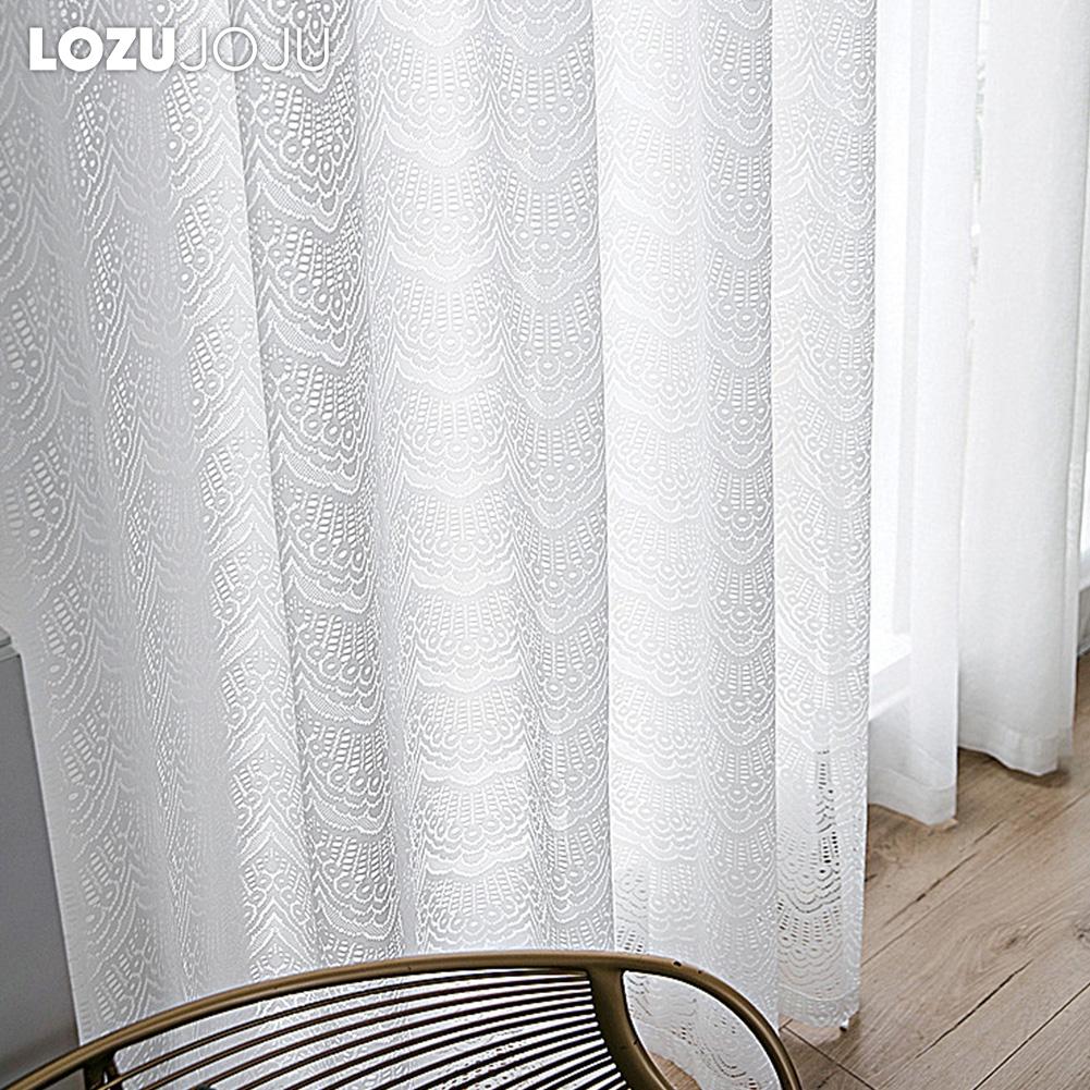 1 шт. LOZUJOJU 10-20% затемнение французский стиль простой романтический кружевной основы вязаный чистый белый газовый занавес для гостиной спальни балкона домашний декор