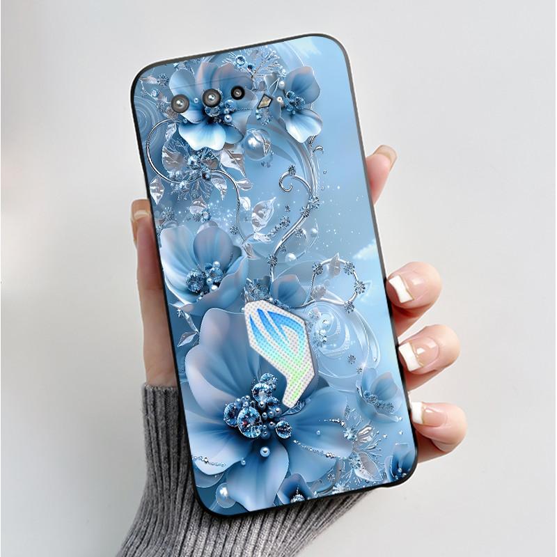 Case For Asus ROG Phone 5 5S Cover Fashion Butterfly Flowers Pattern Bumper Soft Black Silicone Case For Asus ROG5 ROG5S Casing