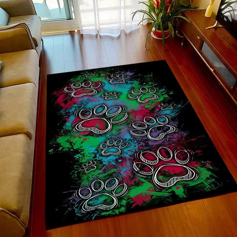 Pets Footprint Sole Series Area Rug Large,Carpet Rug for Living Room Bedroom Doormat Decoration,kids Non-slip Floor Mat Sofa