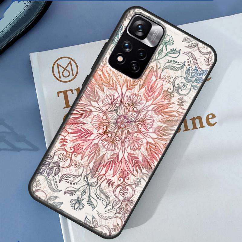 Цветочная Мандала Цветочный Чехол Для Xiaomi Redmi Note 14 13 11 9 10 12 Pro 9S 10S 11S 12S Redmi 10C 12C 13C 14C Обложка