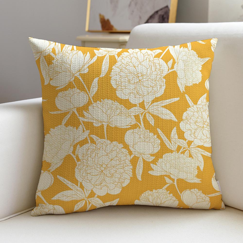 Elegant PPeony PatternS Cushion Cover Pcs Linen Throw Pillow Covers x x Modern Home Decor